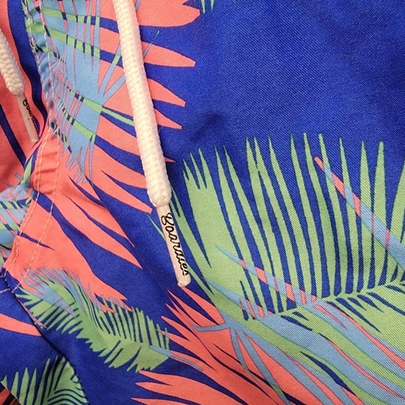 Boardies Apparel Men Swim Shorts Fern Leaves Print Drawstring Medium 7” Tropical - Picture 8 of 11